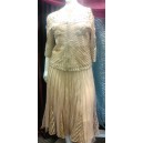 gold skirt set with sheer skirt